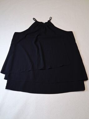 Calvin Klein Black Layered Halter Tank Top